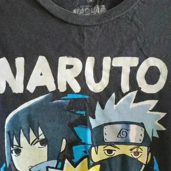 Naruto Shippuden Mens 2002 Size Medium Black T Shirt Y2K Ripple Junction Anime - Picture 7 of 10